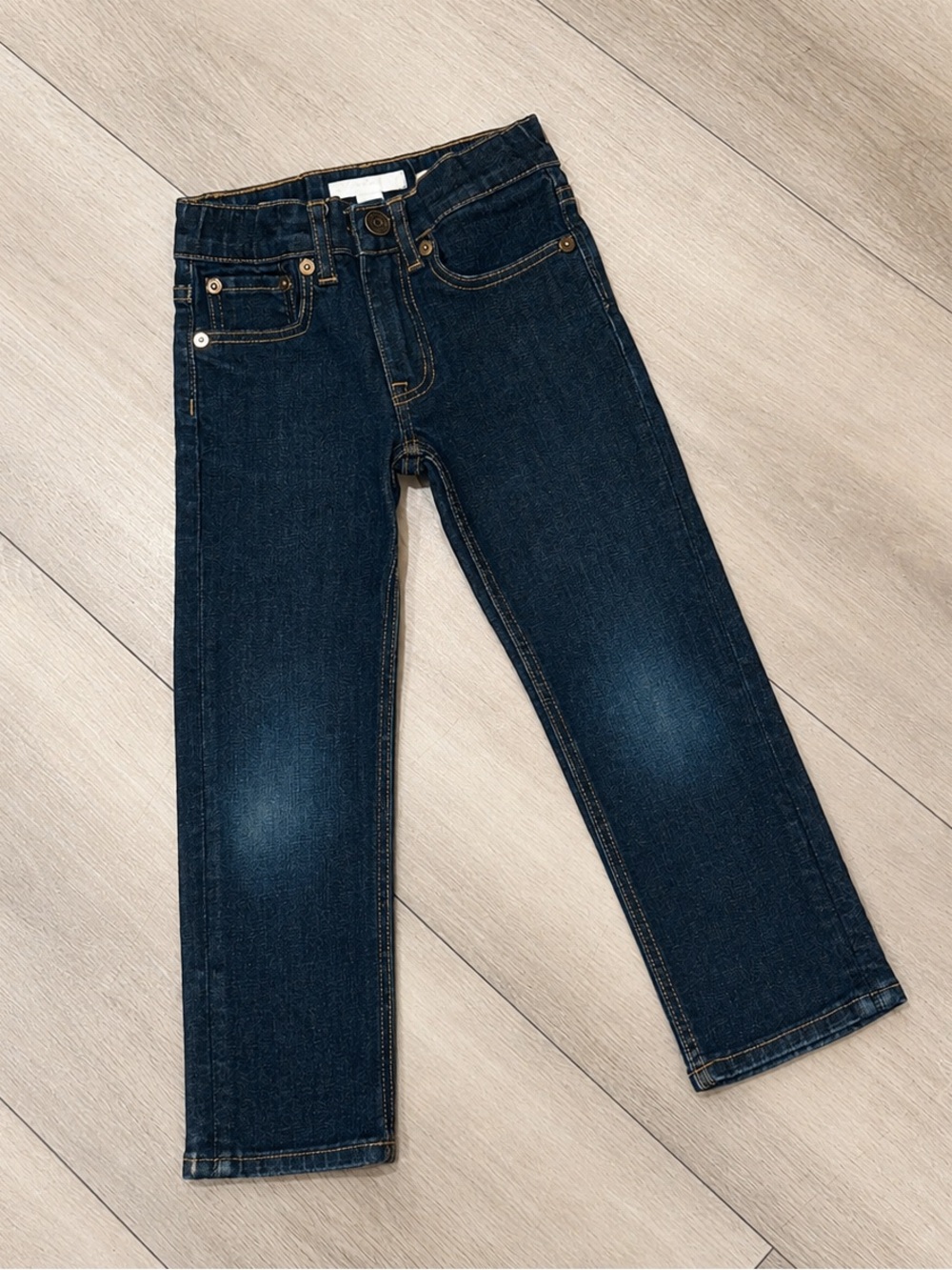 Burberry Children Jeans 3Y Dark Indigo Tonal Logo Straight Leg